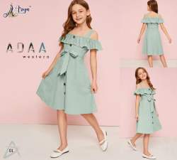 ADAA Penguin lycra Off shoulder KID'S  frock 
