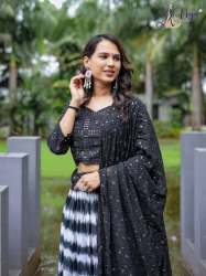 EZA Designer Lehenga Choli Thread And Sequence Work With Blouse And Dupatta set