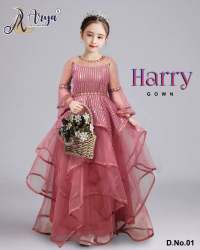 HARRY Children Georgette Sequence Work Gown