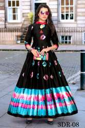 Japan Satin 3D Digital Printed Gown