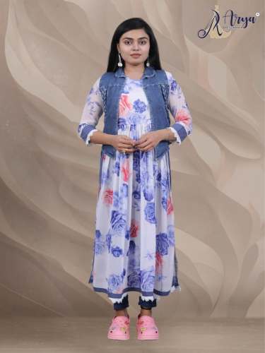 KUSUM DENIM KOTI WITH TOP