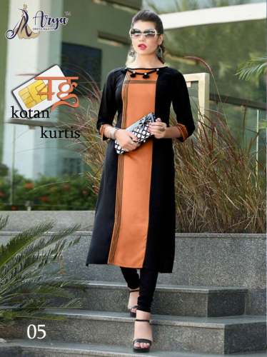 Regular wear Cotton Straight Kurti 