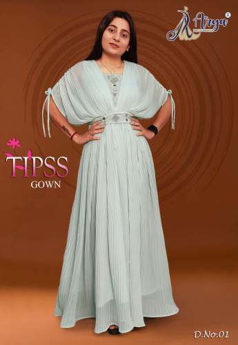 TIPSS LONG GOWN WITH ORIGINAL MIRROR WORK 