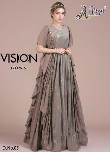 VISION Georgette Sequence Work Gown by Arya Dress Maker Surat