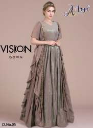 VISION Georgette Sequence Work Gown