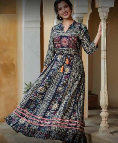 Formal Wear Blue Anarkali Kurti by K Fashion