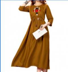 Coffee Color Formal Anarkali Kurti 