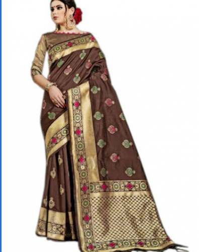 Elegant Brown Silk Saree  by Trendy Colours