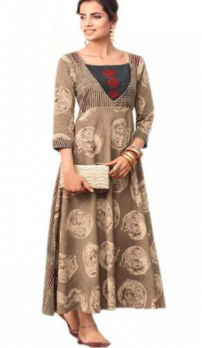 Fancy Brown Printed Kurtis