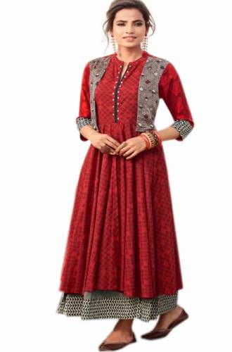 Stylish Double Layerd Kurti by Trendy Colours