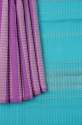 Pure Pink and Sky Blue Kanchipuram Silk Saree thumb 1