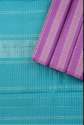 Pure Pink and Sky Blue Kanchipuram Silk Saree thumb 2