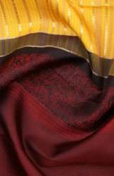 Yellow and Red Kancheepuram Silk Saree