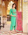 Ambarsaiya Vol.1 Silk Chanderi Kurti Pant Dupatta Set By Kajal Style Brand  thumb 4