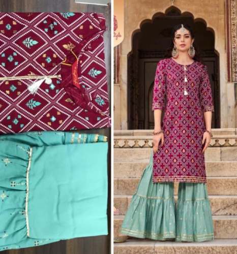Get Fancy LABEL VOL 9 RAyon Kurti With Bottom