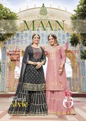 Maan Vol 2 Chanderi Print Sharara Suit By Kajal Style Brand