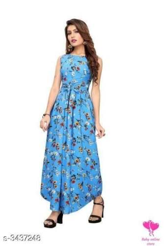 Printed Sleeveless Cotton Kurti for Ladies