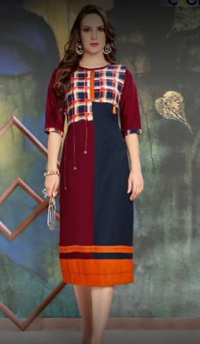 Ladies Straight Cotton Kurti by Cygnus Kurtis