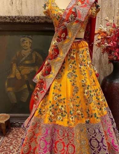 Designer Yellow Bridal lehenga Choli by Shagun Saree Collection