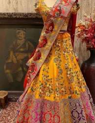 Designer Yellow Bridal lehenga Choli
