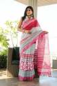 Festive Wear Linen Printed Saree  thumb 1