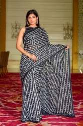 Regular Wear Printed Black Saree 