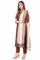 Buy Fancy rust kurti pant dupatta set at wholesale thumb 2