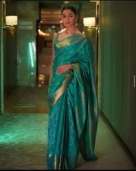 Fancy Alia Bhat Green Saree For Ladies