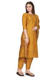  Women Cotton Silk Kurta Set With Dupatta