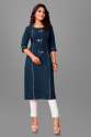 Ladies Cotton Handwork Kurti thumb 7