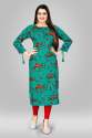 Ladies Stylish Foil Print Rayon Kurti thumb 2