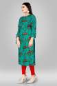 Ladies Stylish Foil Print Rayon Kurti thumb 3