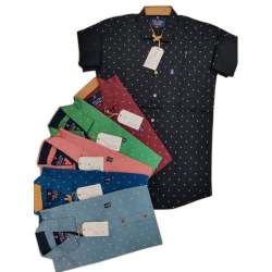 Cotton Dot Print Shirt for Men