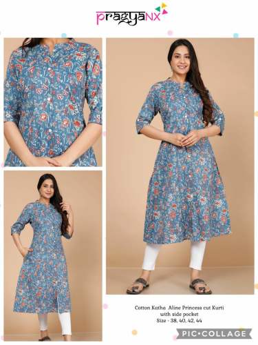 A line Princess Cut Cambric Kurti  by prem textile mills