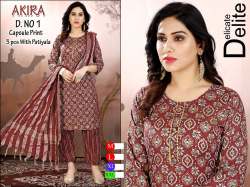Capsule Print 3 Pcs Patiyala Suit