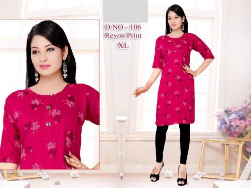 Ladies Regular Wear Rayon Kurti