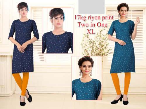 Rayon Two in One Printed Kurti