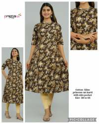 Side Pocket Cotton Cambric Kurti 
