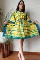 New Yellow And Blue Kaftan Kurti For Women
