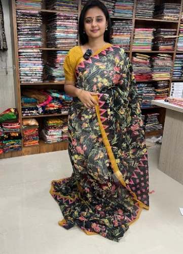 Multi Color Printed Soft Cotton Saree by Sangeetha Sarees