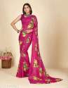 Floral Print Georgette Saree with Running Blouse thumb 1