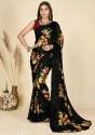 Floral Print Georgette Saree with Running Blouse thumb 2