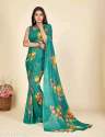 Floral Print Georgette Saree with Running Blouse thumb 5