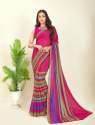 Floral Print Georgette Saree with Running Blouse thumb 8