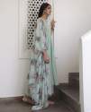 Georgette Plain Goen With Digital Print Dupatta thumb 1