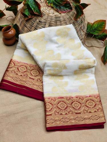 Pure Goergette Saree With Rich Zari Wooven saree