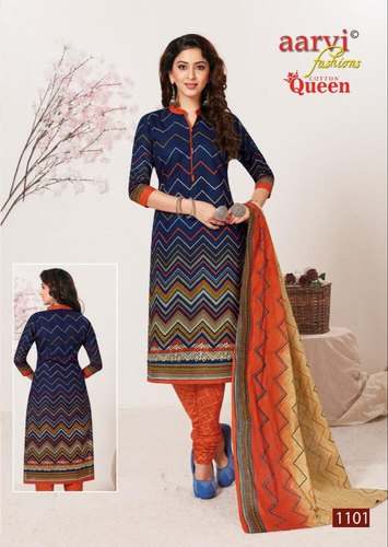 Aarvi Fashions Cotton Churidar Suit Material by Adarsh Prints Mills Depot