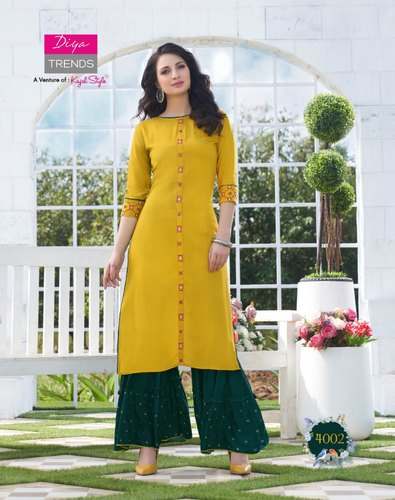 Diya Trends Kurti Palazzo Set by Adarsh Prints Mills Depot