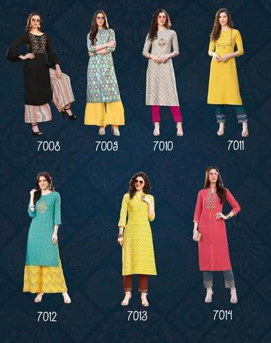 Ladies Designer Kurti Palazzo Suit by Diya Trends by Adarsh Prints Mills Depot