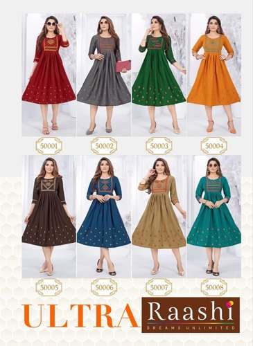 Raashi umbrella style Rayon Kurti